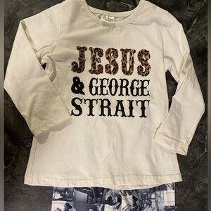 Jesus & George Strait Little Girls Boutique Outfit Medium